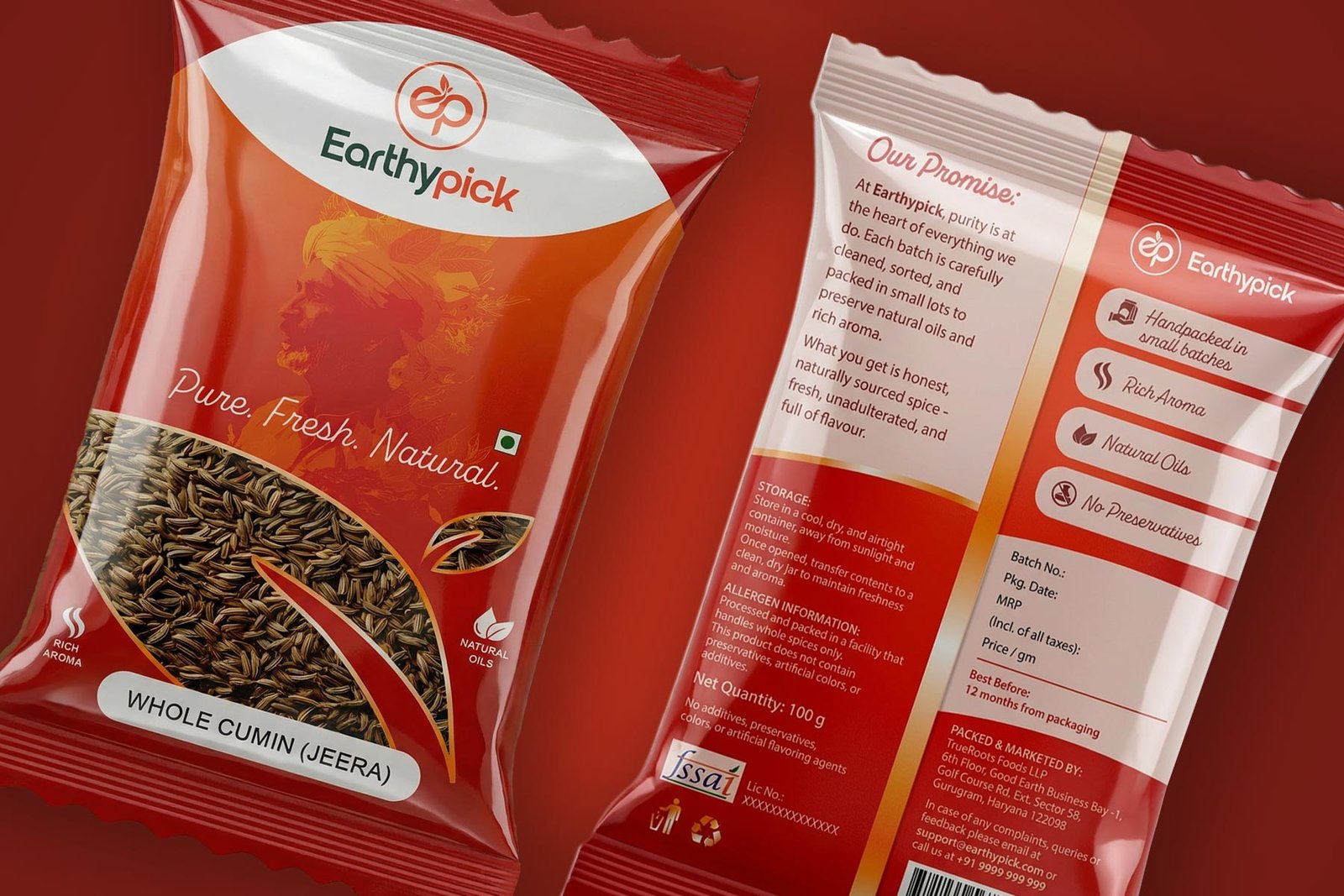 whole spices whole cumin packaging design