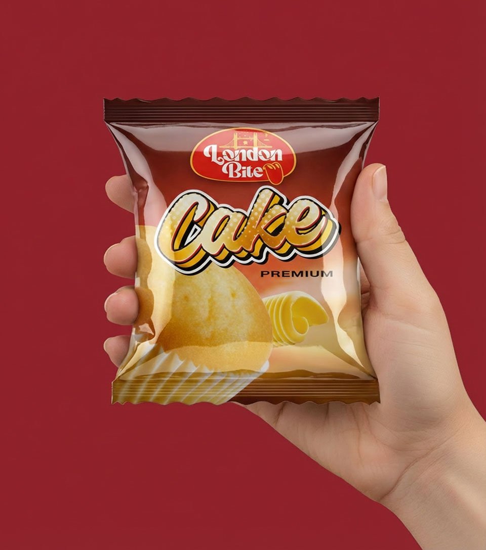 London Bite cake packaging design