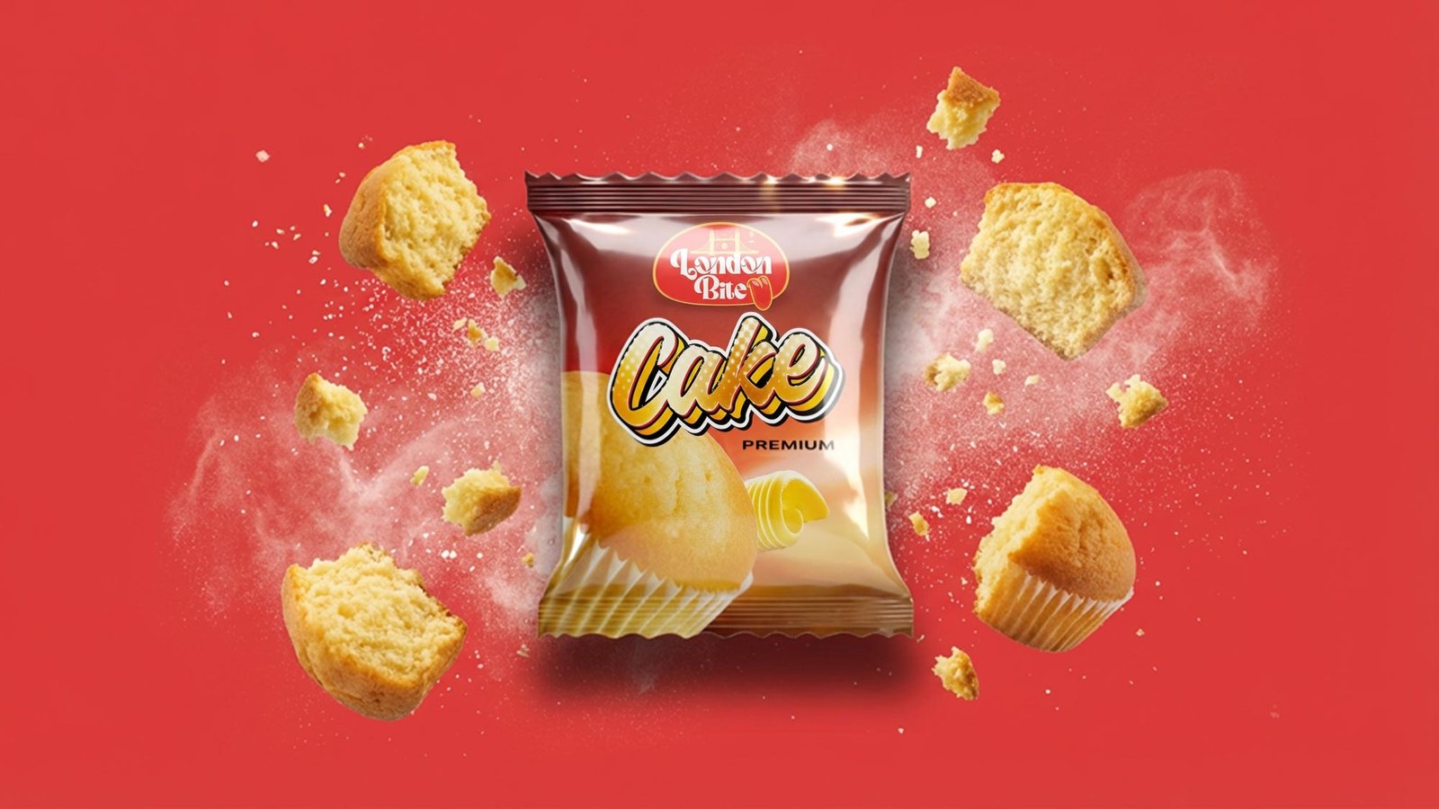 London Bite muffin cake packaging design