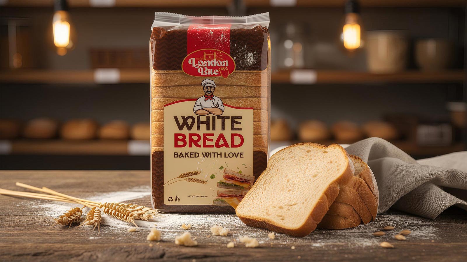 London Bite bread brandin design