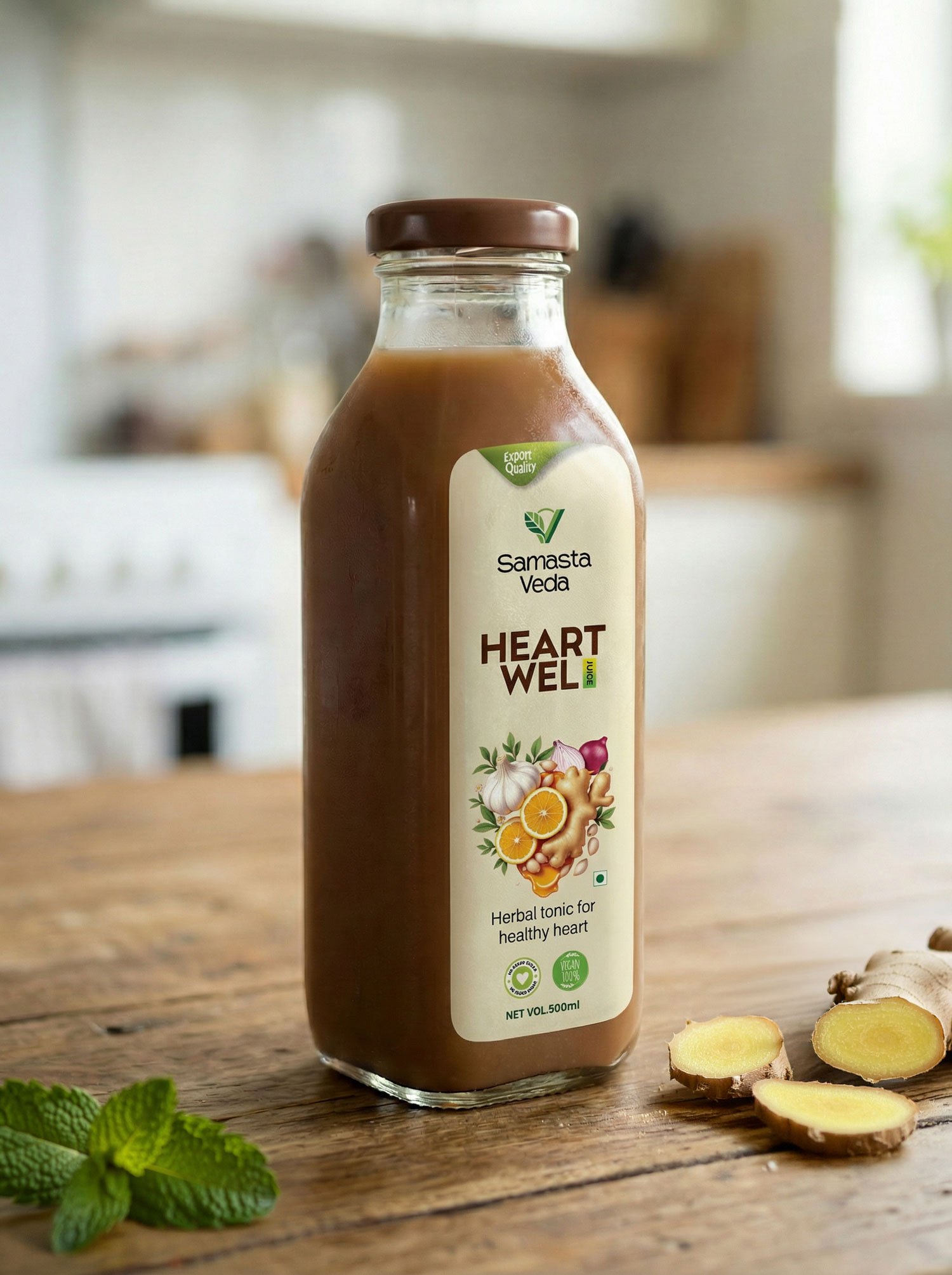 premium juice bottle packaging design for wellness brand