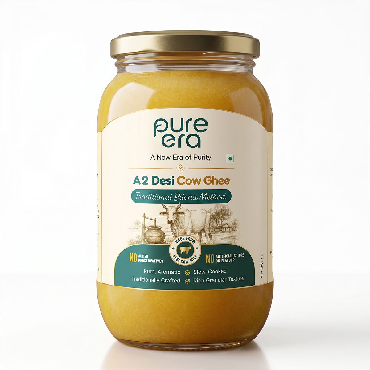 Pure Era A2 desi cow ghee packaging