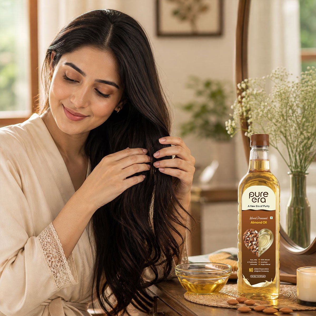 almond oil packaging design
