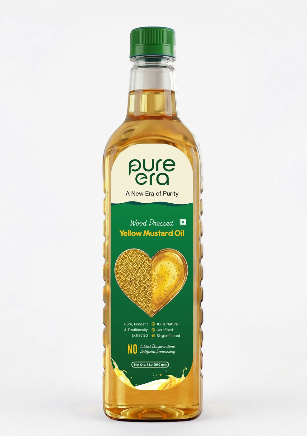 yellow mustard oil label design