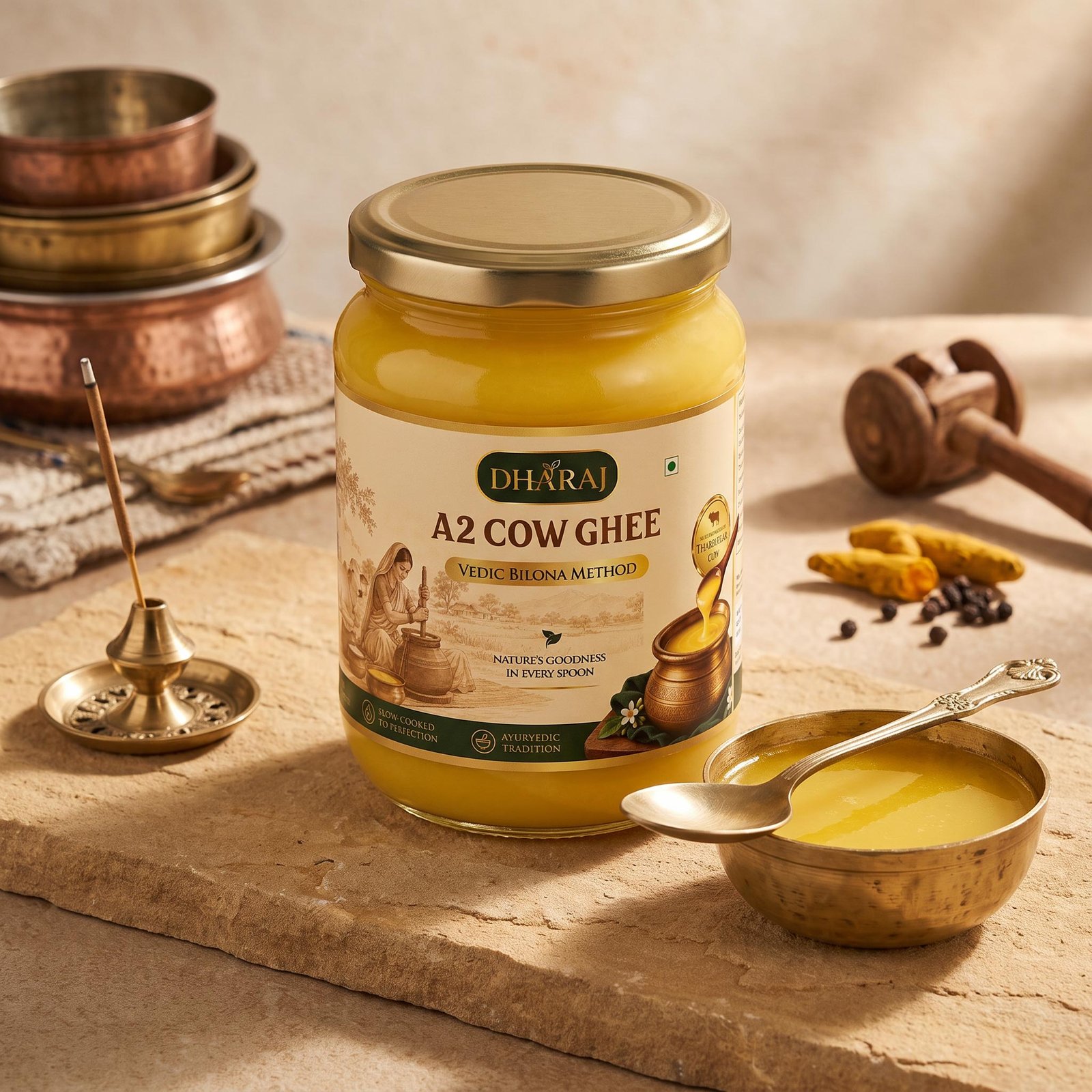 A2 cow ghee packaging design