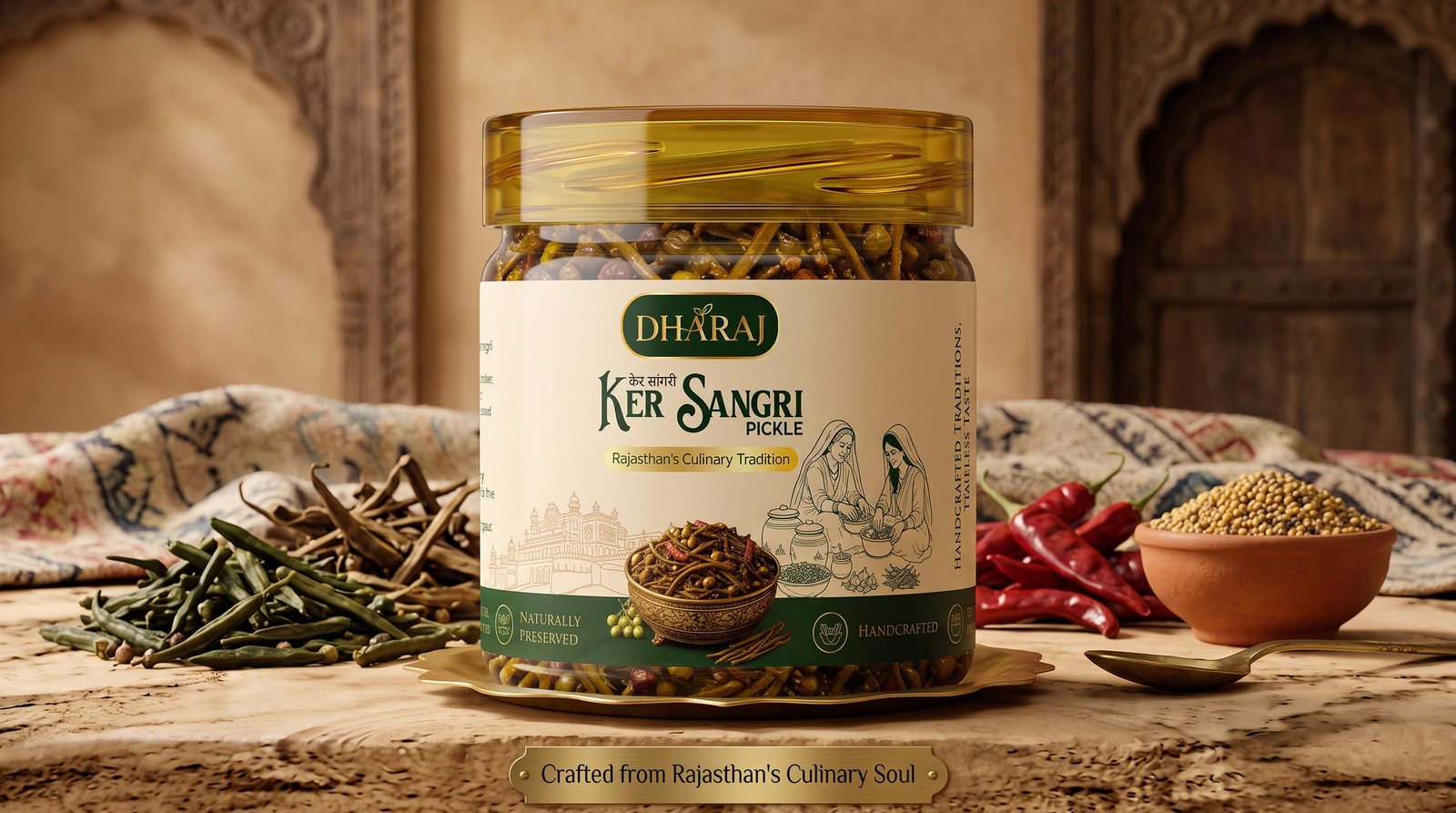 Dharaj ker sangri pickle label design