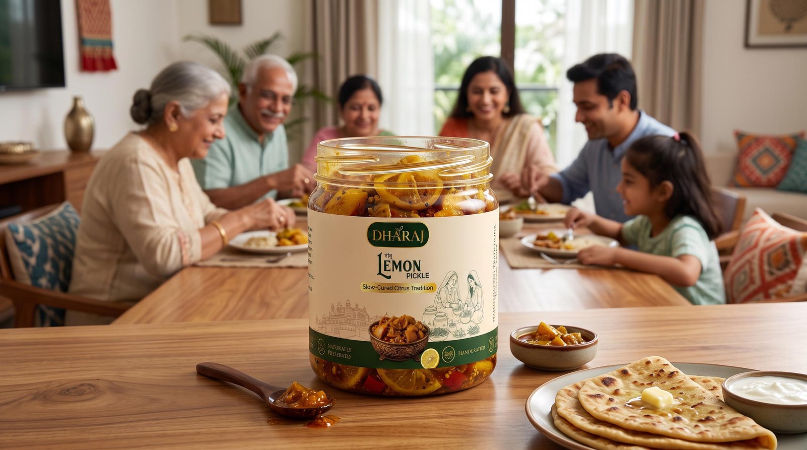 Dharaj lemon pickle label design