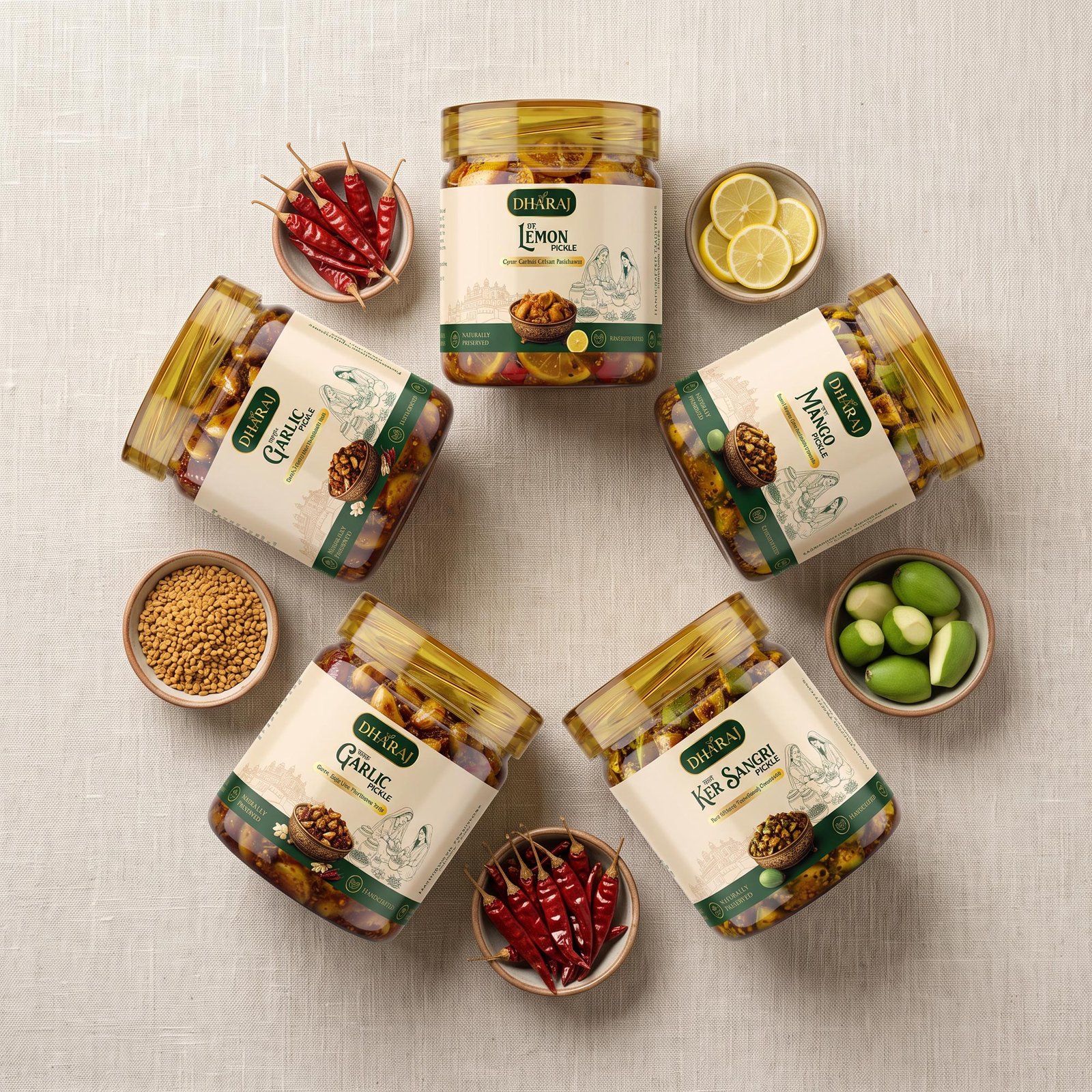Dharaj pickle label design
